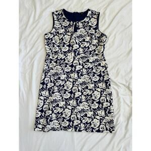 Land’s End women’s size 14 navy and white floral dress